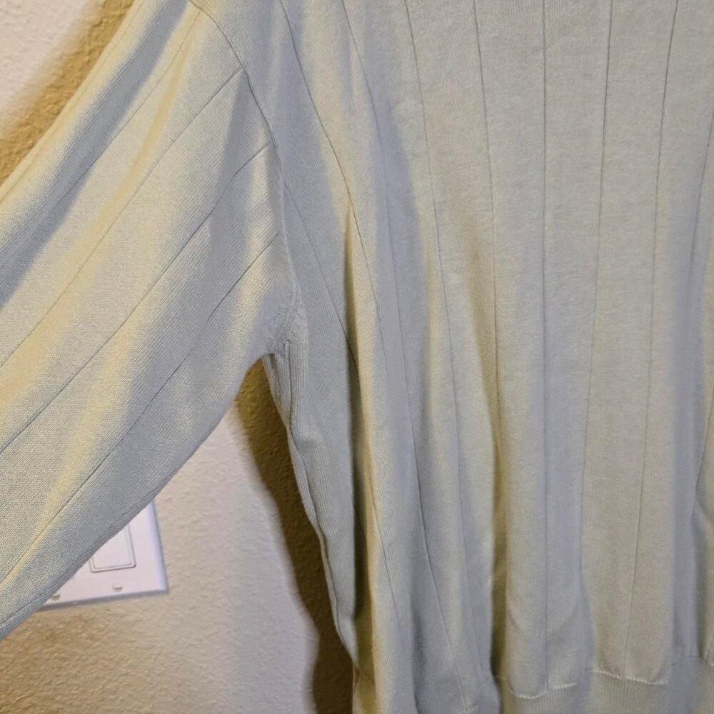 Dressbarn Pale Mint Green Mock Neck Knit Pullover Sweater - Picture 3 of 6